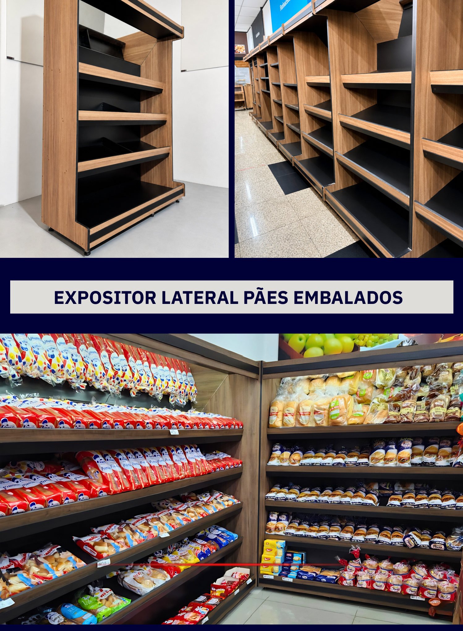 Expositor Lateral Pães Embalados
