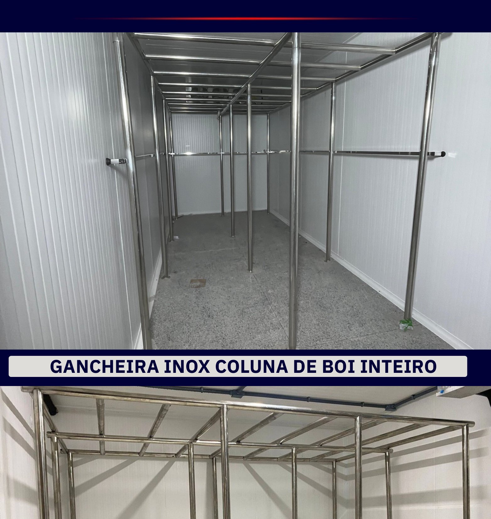 Gancheira Inox Coluna de Boi Inteiro