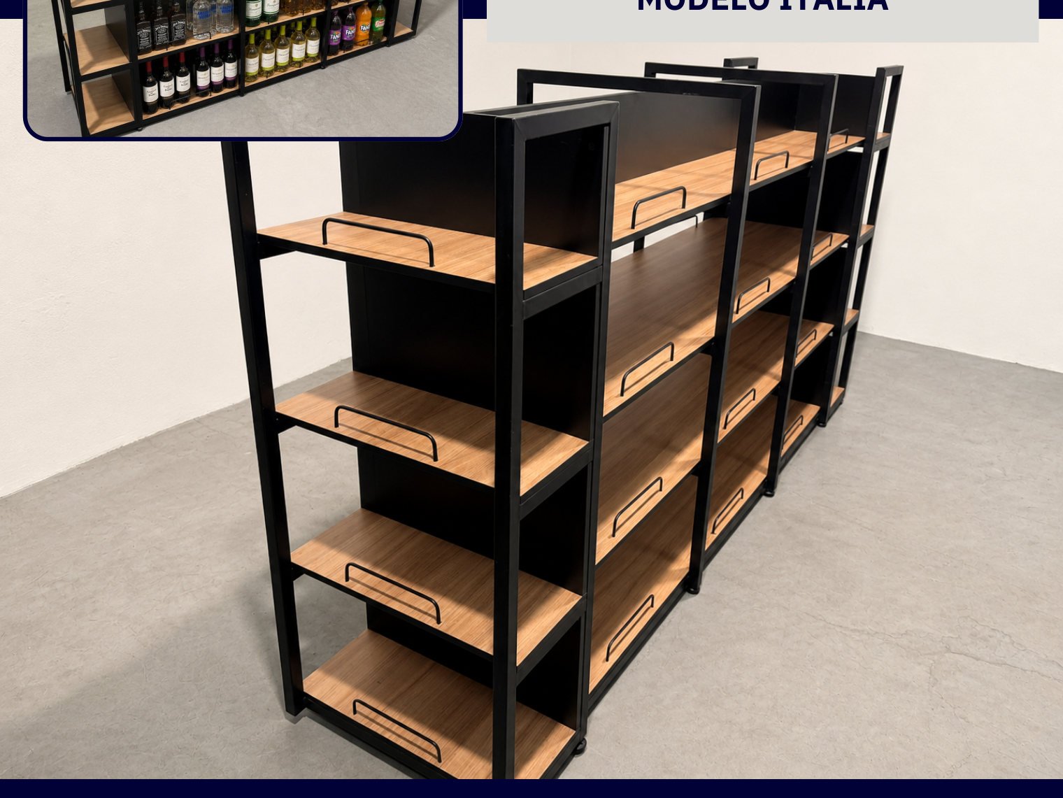 Gôndola Central Premium Modelo Itália